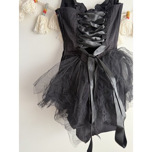 Dolls Kill Widow Corset Fleeting Optimism Black Dress Goth Fairy Grunge Goth XXS - Picture 8 of 12